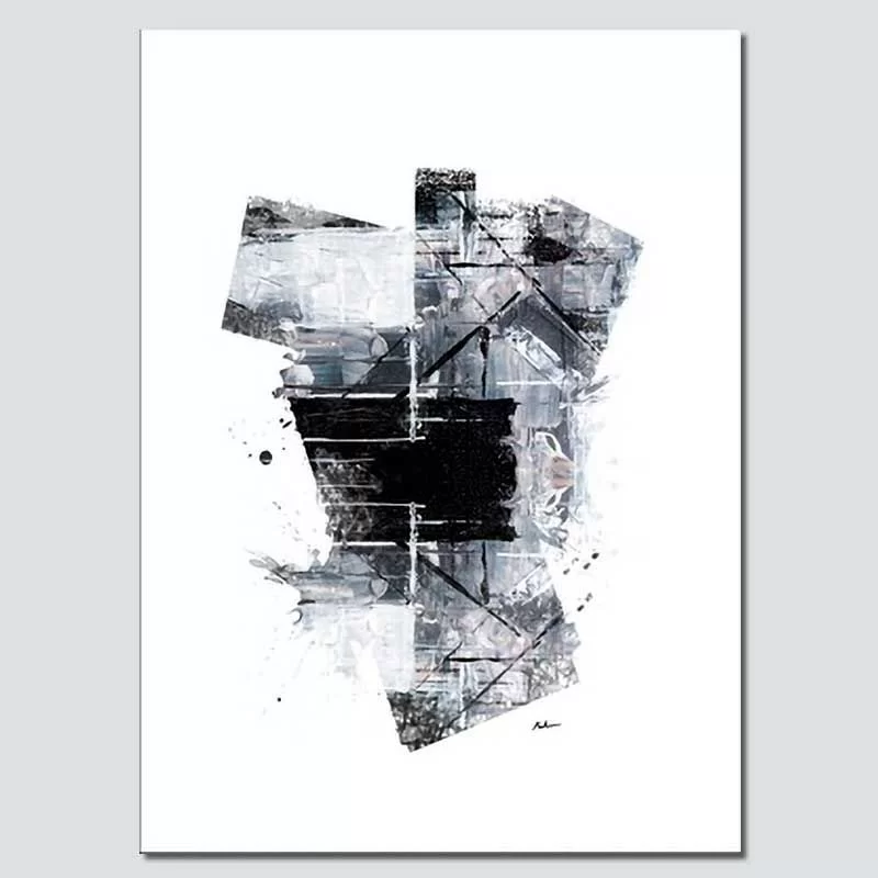 cuadro abstracto en blanco y negro que destacará en tu salón