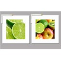 2 cuadros cocina con marco | frutas