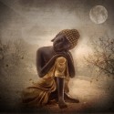 Cuadro Buda lienzo soñando luz de luna